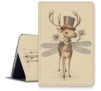 Case for Kindle Paperwhite 12th Generation 7 Inch (2024) & Kindle Colorsoft Signature Edition 7", Slim Hybrid Multi-Angles Viewing Stand Cover w/Auto Wake/Sleep-Reindeer Top Hat Dragonfly Art