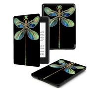 Case For Kindle Paperwhite (5/6/7Th Generation 2012/2013/2015, Model: Ey21/Dp75Sdi) Pu Leather Ereader Case Multi View Angle Anti Shock Drop Protection Cover-Geometric Gem Dragonfly