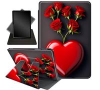 Case for Kindle Scribe 10.2 inch 2022 Release,Case for 10.2" Kindle Scribe,360 Degree Rotating Stand Smart Protective Cover Case for 10.2" Amazon Kindle Scribe 2022 Release,Cute Love Heart Rose