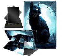 Case for Kindle Scribe 10.2 inch 2022 Release,Case for 10.2" Kindle Scribe,360 Degree Rotating Stand Smart Protective Cover Case for 10.2" Amazon Kindle Scribe 2022 Release,Black cat/Blue Sky