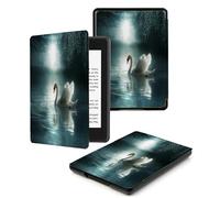 Case for Kindle Voyage 2014, Case for Kindle Voyage (2014 Posted, Model No. NM470GZ) PU Leather With Smart Sleep/Wake protective Cover,Swan Lake