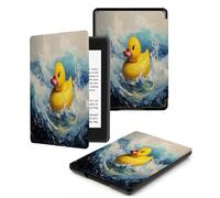 Case for Kindle Voyage 2014, Case for Kindle Voyage (2014 Posted, Model No. NM470GZ) PU Leather With Smart Sleep/Wake protective Cover,Yellow Duck Ocean