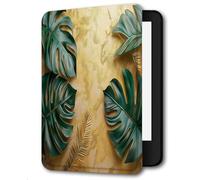 Case For Kindle Voyage (2014 Released) PU Leather Case For Kindle Voyage Smart Sleep/Wake protective Cover,Palm Leaf Monstera
