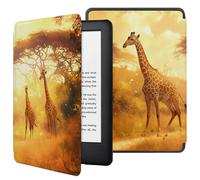 Case For Kindle Voyage 7Th Generation, Case For Kindle Voyage (2014) With Auto Wake Sleep For Kindle Voyage 7Th Generation Pu Leather Smart Cover - Savannah Giraffe