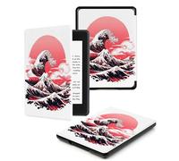 Case For Kindle Voyage 7th Generation Cover (2014 Released) With Auto Wake/Sleep for Kindle Voyage Pu Leather Smart Cover,Waves Sun