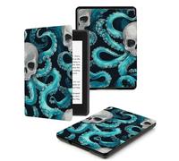 Case For Kindle Voyage 7th Generation Cover (2014 Released) With Auto Wake/Sleep for Kindle Voyage Pu Leather Smart Cover,Abstract Skull