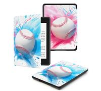 Case For Kindle Voyage 7th Generation Cover (2014 Released) With Auto Wake/Sleep for Kindle Voyage Pu Leather Smart Cover,Watercolor Baseball