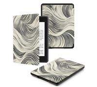 Case For Kindle Voyage 7th Generation Cover (2014 Released) With Auto Wake/Sleep for Kindle Voyage Pu Leather Smart Cover,Gray Waves