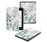 Case For Kindle Voyage 7th Generation Cover (2014 Released) With Auto Wake/Sleep for Kindle Voyage Pu Leather Smart Cover,Watercolor Ferns