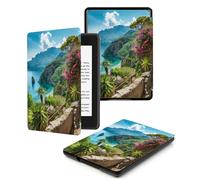 Case For Kindle Voyage 7th Generation Cover (2014 Released) With Auto Wake/Sleep for Kindle Voyage Pu Leather Smart Cover,Coastal Landscape