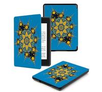 Case For Kindle Voyage 7th Generation Cover (2014 Released) With Auto Wake/Sleep for Kindle Voyage Pu Leather Smart Cover,Yellow Abstract Graphic