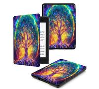 Case for Kindle Voyage - [The Thinnest and Lightest] Protective PU Leather Cover with Auto Sleep/Wake (will only fit Kindle Voyage 2014) Yellow Glittering Tree