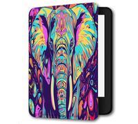 Case for Kindle Voyage - [The Thinnest and Lightest] Protective PU Leather Cover with Auto Sleep/Wake (will only fit Kindle Voyage 2014),Psychedelic Elephant