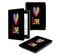 Case for Kindle Voyage - [The Thinnest and Lightest] Protective PU Leather Cover with Auto Sleep/Wake (will only fit Kindle Voyage 2014),Rainbow Personalized Text