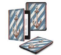 Case for Kindle Voyage - [The Thinnest and Lightest] Protective PU Leather Cover with Auto Sleep/Wake (will only fit Kindle Voyage 2014),Striped Anchor