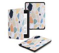 Case for Kindle Voyage - [The Thinnest and Lightest] Protective PU Leather Cover with Auto Sleep/Wake (will only fit Kindle Voyage 2014),White Various Stones