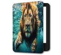Case for Kindle Voyage - [The Thinnest and Lightest] Protective PU Leather Cover with Auto Sleep/Wake (will only fit Kindle Voyage 2014),Swimming Lion