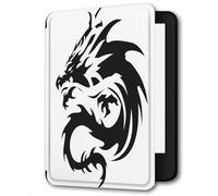 Case for Kindle Voyage - [The Thinnest and Lightest] Protective PU Leather Cover with Auto Sleep/Wake (will only fit Kindle Voyage 2014),Line Black Dragon
