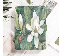 Case for Kindle Voyage - [The Thinnest and Lightest] Protective PU Leather Cover with Auto Sleep/Wake (will only fit Kindle Voyage 2014),Green Leaves And Flowers