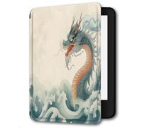 Case for Kindle Voyage - [The Thinnest and Lightest] Protective PU Leather Cover with Auto Sleep/Wake (will only fit Kindle Voyage 2014),Wave Chinese Dragon