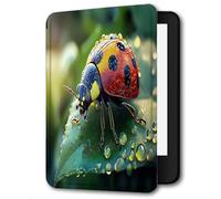 Case for Kindle Voyage - [The Thinnest and Lightest] Protective PU Leather Cover with Auto Sleep/Wake (will only fit Kindle Voyage 2014),Green Leaf Ladybug