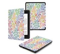 Case for Kindle Voyage - [The Thinnest and Lightest] Protective PU Leather Cover with Auto Sleep/Wake (will only fit Kindle Voyage 2014),Polka Dot Green Leaves