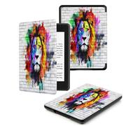 Case for Kindle Voyage - [The Thinnest and Lightest] Protective PU Leather Cover with Auto Sleep/Wake (will only fit Kindle Voyage 2014),Color Lion Wall