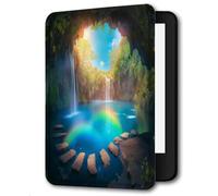 Case for Kindle Voyage - [The Thinnest and Lightest] Protective PU Leather Cover with Auto Sleep/Wake (will only fit Kindle Voyage 2014),Rainbow Lake