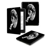Case for Kindle Voyage - [The Thinnest and Lightest] Protective PU Leather Cover with Auto Sleep/Wake (will only fit Kindle Voyage 2014),Black Planet Astronaut