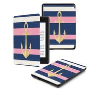 Case for Kindle Voyage - [The ThinnestLightest] Protective PU Leather Cover with Auto Sleep/Wake (will only fit Kindle Voyage 2014) Gold Line Anchor