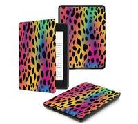 Case for Kindle Voyage - [The ThinnestLightest] Protective PU Leather Cover with Auto Sleep/Wake (will only fit Kindle Voyage 2014) Yellow Gradient Personality Leopard Print