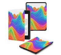 Case for Kindle Voyage - [The ThinnestLightest] Protective PU Leather Cover with Auto Sleep/Wake (will only fit Kindle Voyage 2014) Color Rainbow Line Mountain