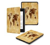 Case for Kindle Voyage - [The ThinnestLightest] Protective PU Leather Cover with Auto Sleep/Wake (will only fit Kindle Voyage 2014) Yellow Make An Old Map