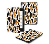 Case for Kindle Voyage - [The ThinnestLightest] Protective PU Leather Cover with Auto Sleep/Wake (will only fit Kindle Voyage 2014) Yellow Leopard Print Design