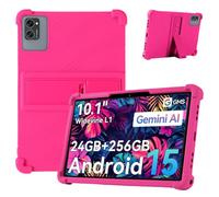 Case for KINGRID T20 10.1-Inch Tablet - Shockproof Silicone Protective Cover with Kickstand, Drop-Resistant Business Style (Rose Red)