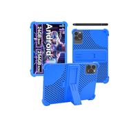 Case for KINGRID W90 11 inch Android 15 Tablet,WUNIAK Hollow Back Design Heat Dissipation Shockproof Lightweight Adjustable Kickstand Silicone Shell&Kids Friendly Soft Case,Sky Blue