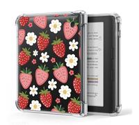Case for Kobo Libra Colour 7", Crystal Clear Cover with Reinforced Corners & Anti-Yellowing | Lightweight TPU Shell for Scratch & Shock Protection, Showcase Your Style (Pink Strawberry Floral)