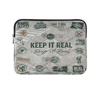 Case for Laptop 13-14 Inch Portable, Creative Slogan: Keep It Real, Notebook Computer Pockets for Women Men
