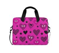 Case for Laptop Portable Crossbody Messenger with Handle and Shoulder Strap 15.6 inch Computer Bag Hotpink Heart Star Leopard zebras Y2k
