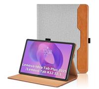Case for Lenovo Idea Tab Plus/Lenovo Tab K12 12.1 Inch 2025 Tablet PU Leather Protective Case with Pocket and Pen Loop (TB361ZU / TB361FU) Multi-Angle Case Smart Cover with Stand Function - Grey