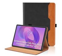 Case for Lenovo Idea Tab Plus/Lenovo Tab K12 12.1 Inch 2025 Tablet PU Leather Protective Case with Pocket and Pen Loop (TB361ZU / TB361FU) Multi-Angle Case Smart Cover with Stand Function - Black