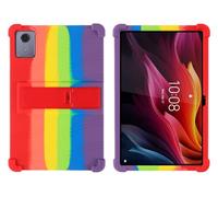 Case for Lenovo Tab K11 Plus 11.45 inch 2024 (TB352FU) Tablet with PC Kickstand, Soft Silicone, Washable, Thickened Corner Shockproof Case, Rainbow