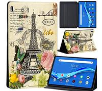 Case For Lenovo Tab M10 FHD Plus 10.3 inch (TB-X606X TB-X606F) Leather Case with Auto Wake-up, Flip Case for Lenovo Tab M10 FHD Plus Cover (retro eiffel tower)