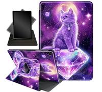 Case for Lenovo Tab M10 FHD Plus 10.3 inches,360 Degree Rotating Stand Smart Protective Case for Lenovo Tab M10 FHD Plus (2nd Gen) 10.3 TB-X606F / TB-X606X,Purple Galaxys and Cat