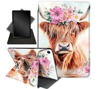 Case for Lenovo Tab M10 FHD Plus 10.3 inches,360 Degree Rotating Stand Smart Protective Case for Lenovo Tab M10 FHD Plus (2nd Gen) 10.3 TB-X606F / TB-X606X,Pink Flower and Cow