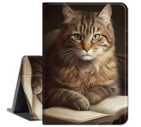 Case for Lenovo Tab M10 Plus (2020 2nd Gen) TB-X606F / TB-X606X 10.3 inch,Slim Lightweight Smart Shell Stand Cover with Auto Wake/Sleep Case for Lenovo M10 Plus 10.3 inch,Brown Cat and Books