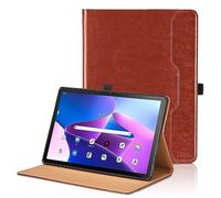 Case for Lenovo Tab M10 Plus 3rd Gen 10.6 Inch 2022 (TB125FU/TB128FU) - PU Leather Business Folio Case with Hand Strap and Pocket, Brown