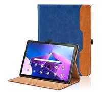 Case for Lenovo Tab M10 Plus 3rd Gen 10.6 Inch 2022 (TB125FU/TB128FU) - PU Leather Business Folio Case with Hand Strap and Pocket, Blue