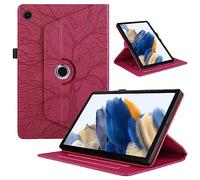 Case for Lenovo Tab M10 Plus 3rd Gen 10.6 Tablet Cover |3D Embossed Leaf Vein| Shockproof 360 Degree Swiveling Stand Cover for Lenovo Tab M10 Plus 3rd Gen 2022 (TB-125FU/TB-128FU/TB-128XU) Red