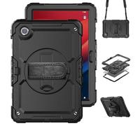 Case for Lenovo Tab M10 Plus 3rd Gen 10.6 Tablet with Built-in Screen Protector 360 Rotating Hand Strap/Shoulder Strap Heavy Duty Shockproof Hybrid Cover for Lenovo Tab M10 Plus 3rd Gen Black